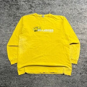 Vintage Billabong Shirt Long Sleeve Mens Large Yellow Y2K 2000s Surf Skater